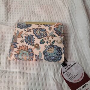 Mundi RFID Protected Floral Paisley Bifold Wallet Recycled Materials Cream Multi
